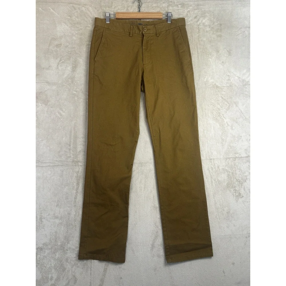 Old Navy Ultimate Straight Chino Pants‎ Mens 34x36 Brown Cotton Stretch Trousers